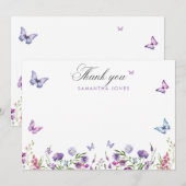 Carte De Remerciements Panneau de Bienvenue pour une Baby Shower Papillon (Devant / Derrière)