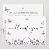 Carte De Remerciements Panneau de bienvenue pour une Baby Shower Papillon (Devant / Derrière)