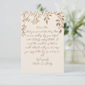 Carte De Remerciements Panser les fleurs Feuillage Chaud Romantique Boho  (Debout devant)