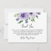 Carte De Remerciements Pansy Funeral Thank You Card Bereavement (Devant)