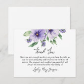 Carte De Remerciements Pansy Funeral Thank You Card Bereavement (Devant / Derrière)