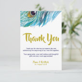 CARTE DE REMERCIEMENTS PAON (Debout devant)