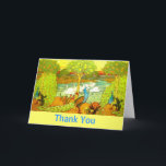 Carte De Remerciements Paons et cygnes Art Nouveau<br><div class="desc">(plusieurs produits sélectionnés) Superbe exemple d'Art Nouveau. Les cygnes nagent et les paons dansent dans un beau paysage d'arbres et de feuillage.</div>