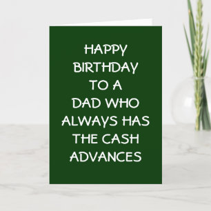 CARTE DE REMERCIEMENTS PAPA ANNIVERSAIRE=MERCI POUR LES AVANCES EN ESPÈCE