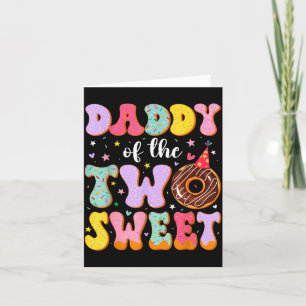 Carte De Remerciements Papa des deux mignons 2ème anniversaire Donut Anni