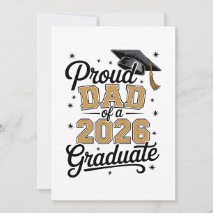Carte De Remerciements Papa fier d'un diplômé de 2026 Or Diplômé
