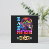 Carte De Remerciements Papa Protector Hero (Debout devant)