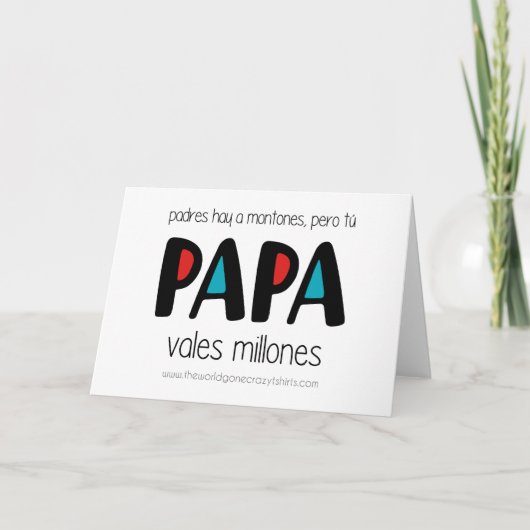 Carte De Remerciements Papa vales millones (Devant)