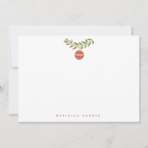 Carte De Remerciements Papeterie de boule de Noël personnalisée