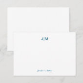 Carte De Remerciements Papeterie de couple noir à monogramme initial doub (Devant / Derrière)