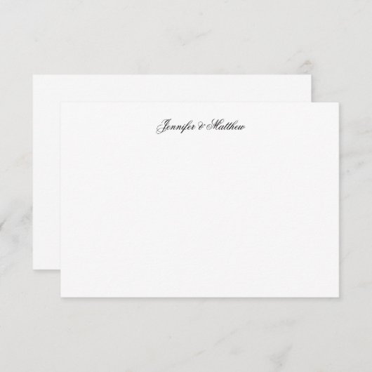 Carte De Remerciements Papeterie de couple noir à monogramme initial doub (Devant / Derrière)