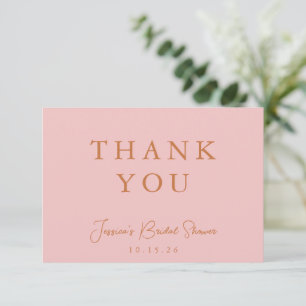 Carte De Remerciements Papeterie de mariage rose minimaliste calligraphie