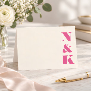Carte De Remerciements Papeterie de mariage simple moderne gras Monogramm