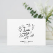 Carte De Remerciements Papeterie de remerciement de mariage personnalisée (Debout devant)