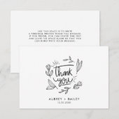 Carte De Remerciements Papeterie de remerciement de mariage personnalisée (Devant / Derrière)