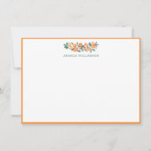 Carte De Remerciements Papeterie personnalisée aquarelle orange Citrus (Devant)