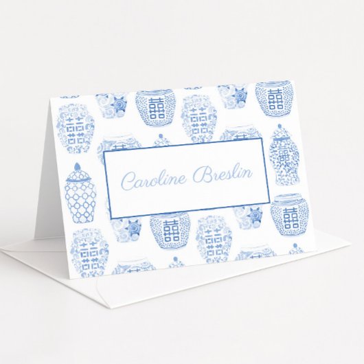 Carte De Remerciements Papeterie personnalisée avec nom pot à gingembre