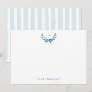 Carte De Remerciements Papeterie personnalisée garçon bébé arc bleu aquar