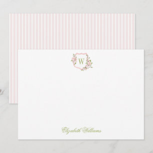 Carte De Remerciements Papeterie personnalisée pour bébé à crête florale 