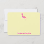 Carte De Remerciements Papeterie personnalisée pour bébé rose Dinosaur (Devant)