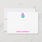 Carte De Remerciements Papeterie personnalisée pour bébé violet Dinosaure (Devant)