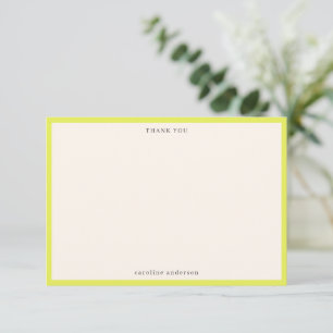 Carte De Remerciements Papier à lettre minimaliste chartreuse personnalis
