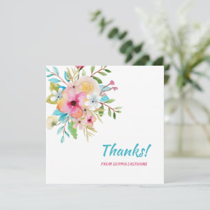 Carte De Remerciements Papier à lettres personnalisé avec des fleurs past