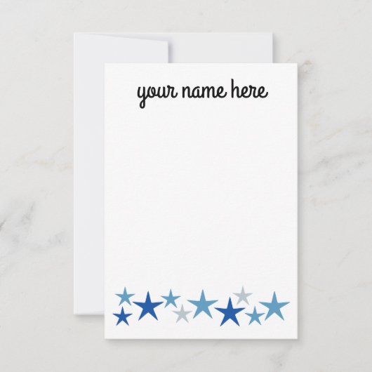 Carte De Remerciements Papier à lettres Stars personnalisées pour garçons (Devant)