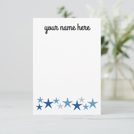 Carte De Remerciements Papier à lettres Stars personnalisées pour garçons (Debout devant)