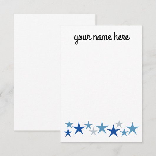 Carte De Remerciements Papier à lettres Stars personnalisées pour garçons (Devant / Derrière)