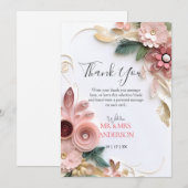 Carte De Remerciements Papier à Mariage Floral Cute (Devant / Derrière)