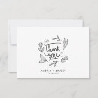 Papier de remerciement de mariage à calligraphie p