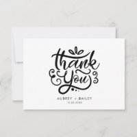 Papier de remerciement de mariage à calligraphie p