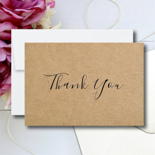 Carte De Remerciements Papier Kraft Simple Message Personnalisé