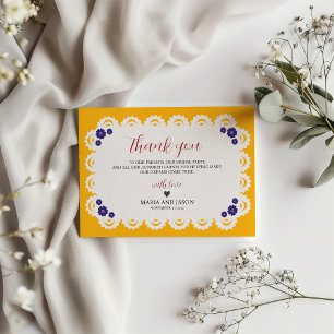 Carte De Remerciements Papier mexicain Picado Jaune Nuestra Boda Mariage
