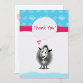 Carte De Remerciements Papier mouton mignon Art moderne (Devant / Derrière)