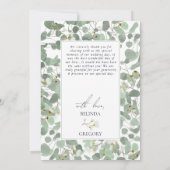 Carte De Remerciements Papier Peint Fleurs De Mariage Eucalyptus Aquarell (Dos)