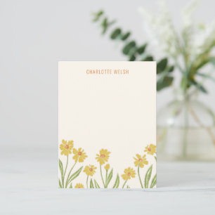 Carte De Remerciements Papier personnel Fleur sauvage jaune