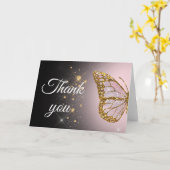 carte de remerciements papillon (Fleur jaune)