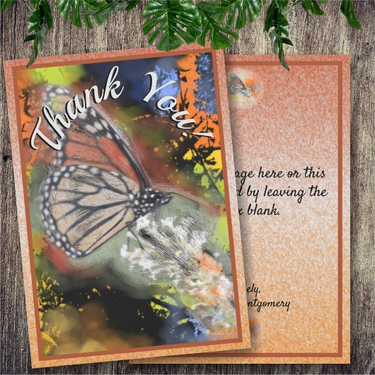 Carte De Remerciements Papillon Abstrait