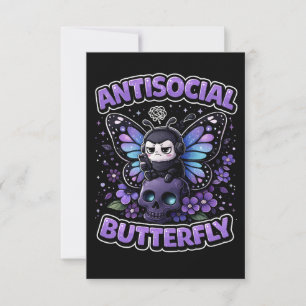 Carte De Remerciements Papillon Antisocial