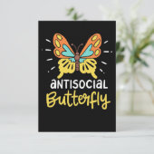 Carte De Remerciements Papillon antisocial Lover (Debout devant)