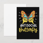 Carte De Remerciements Papillon antisocial Lover (Devant / Derrière)