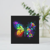 Carte De Remerciements Papillon arc-en-ciel (Debout devant)