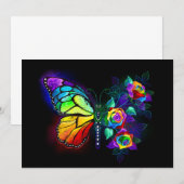 Carte De Remerciements Papillon arc-en-ciel (Devant / Derrière)