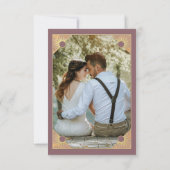 Carte De Remerciements Papillon Art Déco Monogramme Photo Rose Or Plat (Dos)