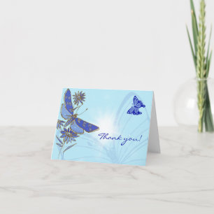 Carte De Remerciements Papillon Bleu