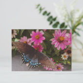 Carte De Remerciements papillon bleu (Debout devant)