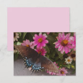 Carte De Remerciements papillon bleu (Devant / Derrière)