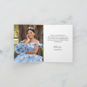 Carte De Remerciements Papillon bleu bébé argenté photo élégante plié (Intérieur)